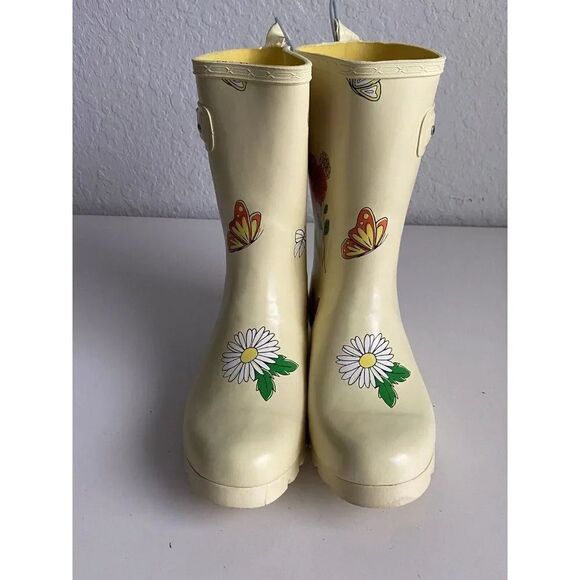 Disney Parks Epcot Flower & Garden Festival Rubber Yellow Rain Boots Women’s 9 - Picture 2 of 9